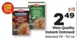 Weis Markets Weis Quality Instant Oatmeal offer