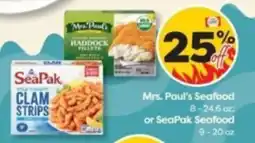 Weis Markets Mrs. Paul's Seafood or SeaPak Seafood offer