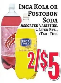 Trade Fair Supermarket Inca Kola or Postobon soda offer