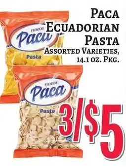 Trade Fair Supermarket Paca Ecuadorian Pasta offer
