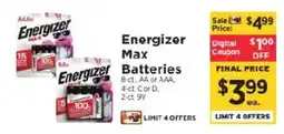 ShopRite Energizer Max Batteries offer