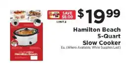 ShopRite Hamilton Beach 5-Quart Slow Cooker offer