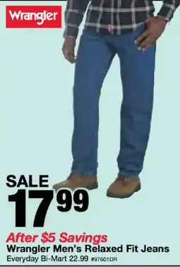 Bi-Mart Wrangler Men's Relaxed Fit Jeans offer