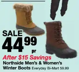 Bi-Mart Northside Men's & Women's Winter Boots offer