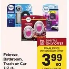 Safeway Febreze bathroom, trash or car offer
