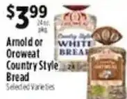Pioneer Supermarkets Arnold or Oroweat Country Style Bread offer