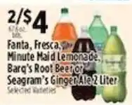 Pioneer Supermarkets Fanta, Fresca, Minute Maid Lemonade, Barq's Root Beer or Seagram's Ginger Ale offer