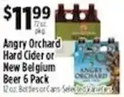 Pioneer Supermarkets Angry Orchard Hard Cider or New Belgium Beer 6 Pack offer