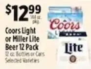 Pioneer Supermarkets Coors Light or Miller Lite Beer offer
