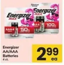 Safeway Energizer aa/aaa batteries offer