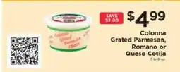 ShopRite Colonna Grated Parmesan, Romano or Queso Cotija offer