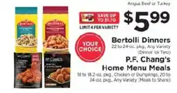 ShopRite Bertolli Dinners offer