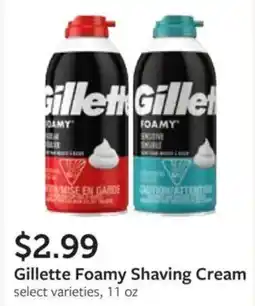 Fareway Gillette Foamy Shaving Cream offer