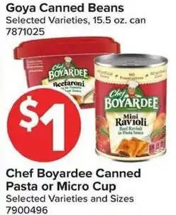 Giant Food Chef Boyardee canned pasta or micro cup offer