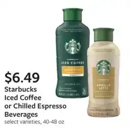 Fareway Starbucks Iced Coffee or Chilled Espresso Beverages offer