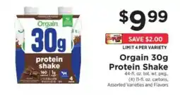 ShopRite Orgain 30g Protein Shake offer