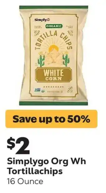 Simplygo Organic White Corn Tortilla Chips