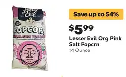 Grocery Outlet Lesser Evil Org Pink Salt Popcorn offer