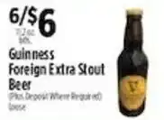 Pioneer Supermarkets Guinness Foreign Extra Stout Beer offer
