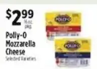 Pioneer Supermarkets Polly-O Mozzarella Cheese offer