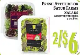Trade Fair Supermarket Fresh attitude or satur farms salads offer