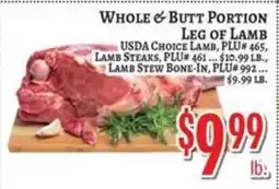 Trade Fair Supermarket Whole & Butt Portion Leg of Lamb offer