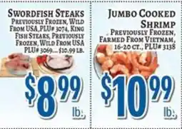 Trade Fair Supermarket swordfish steaks offer