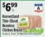 Pioneer Supermarkets Harvestland thin-sliced boneless chicken breast offer