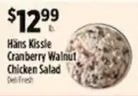 Pioneer Supermarkets Hans Kissle cranberry walnut chicken salad offer