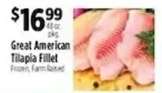Pioneer Supermarkets Great American Tilapia Fillet offer
