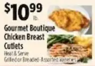 Pioneer Supermarkets Gourmet Boutique Chicken Breast Cutlets offer