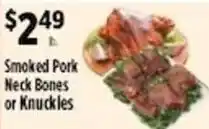 Pioneer Supermarkets Smoked Pork Neck Bones or Knuckles offer