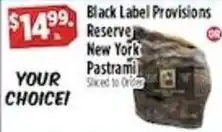 Pioneer Supermarkets Black Label Provisions Reserve New York Pastrami offer