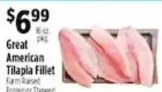 Pioneer Supermarkets Great American Tilapia Fillet offer