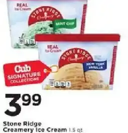 Cub Foods Stone Ridge Creamery Ice Cream offer