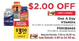 ShopRite One A Day Vitamins offer