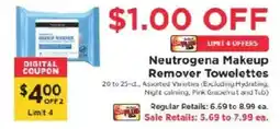 ShopRite Neutrogena Makeup Remover Towelettes offer