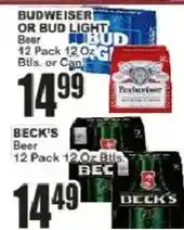 Food Universe Budweiser or Bud Light Beer offer