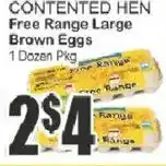 Food Universe Contented Hen Free Range Large Brown Eggs offer