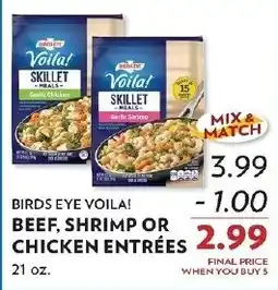 Reasors Birds Eye Voila! Skillet Beef, Shrimp or Chicken Entrées offer