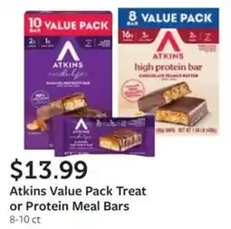 Fareway Atkins value pack treat or protein meal bars offer