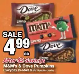 Bi-Mart M&M's & Dove Pumpkins offer