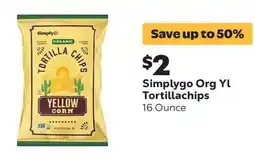 Grocery Outlet Simplygo organic yellow corn tortilla chips offer