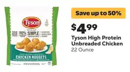 Grocery Outlet Tyson high protein unbreaded chicken nuggets offer