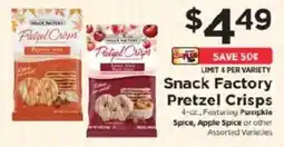ShopRite Snack Factory Pretzel Crisps offer
