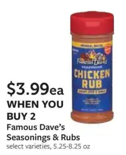 Fareway Famous Dave's Seasonings & Rubs offer