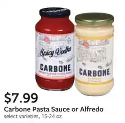 Fareway Carbone Pasta Sauce or Alfredo offer