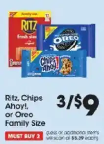 Price Rite Ritz, Chips Ahoy!, or Oreo Family Size offer
