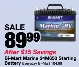 Bi-Mart Bi-Mart Marine 24M650 Starting Battery offer