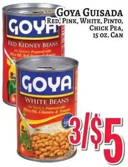 Trade Fair Supermarket Goya guisada red, pink, white, pinto, chick pea offer